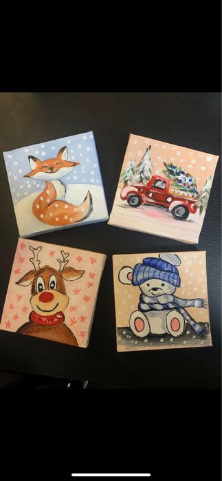 Акрилни коледни рисунки 10/10 - 15 лв./бр.