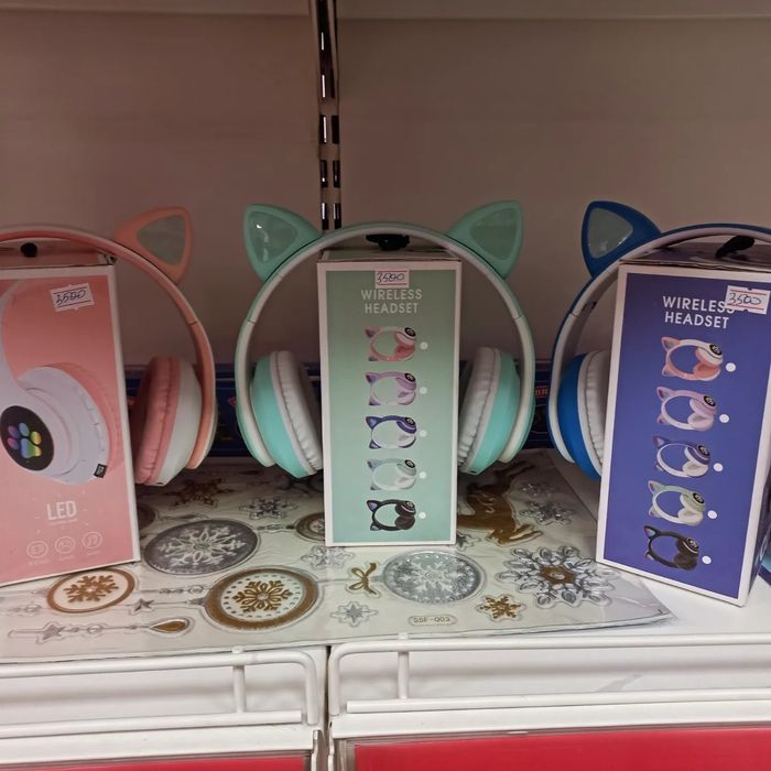 Беспроводные LED наушники с ушками