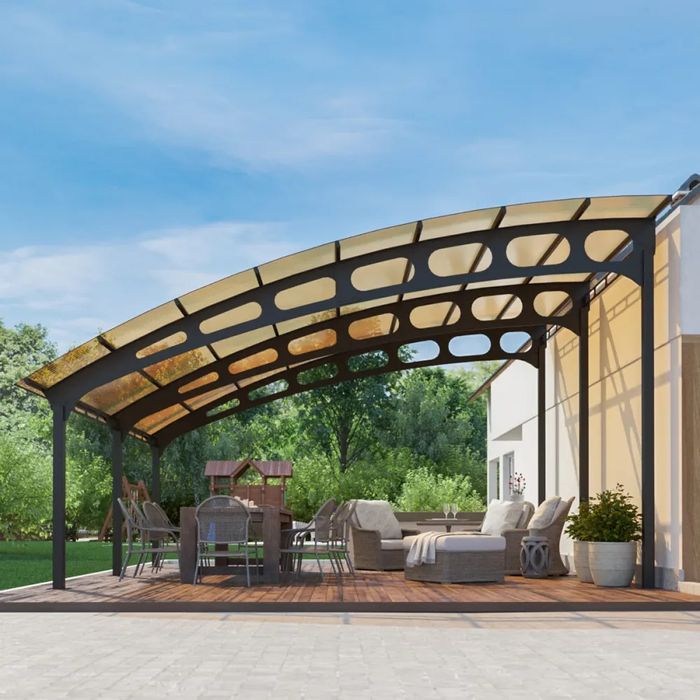 Металлические Навесы с Бесшумным покрытием Лексан