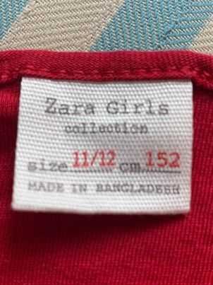 Детска червена блуза Zara с дълъг ръкав