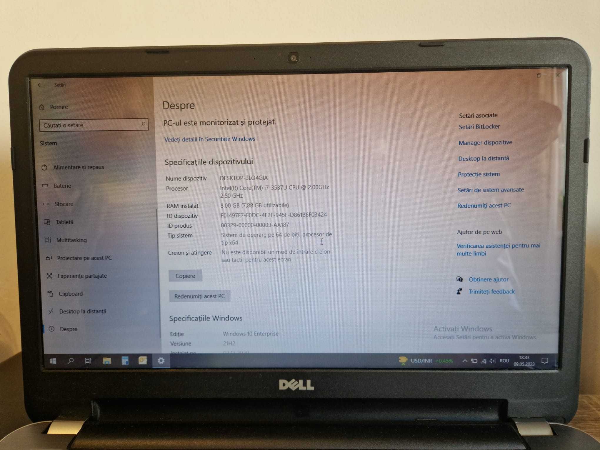 Laptop Dell I7 - 3537U;  RAM 8,00GB; HARD SSD 120 GB