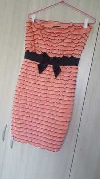 Коралова рокля по тялото с къдрички Tally Weijl