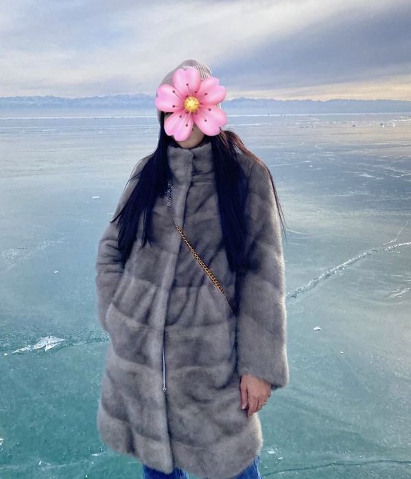 Шуба норковая колотый лед,почти новая