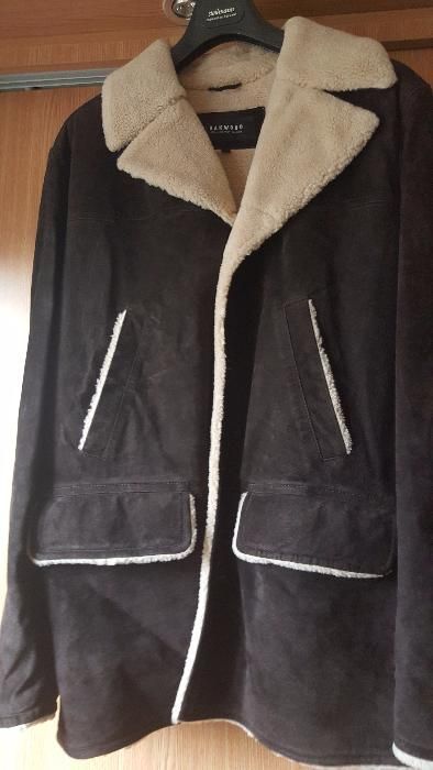 Geaca din piele imblanita OAKWOOD France _ NOUA_ Palton