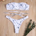 Costum de baie C10 Alb Brazilian Push Up Bretele stil Vivien