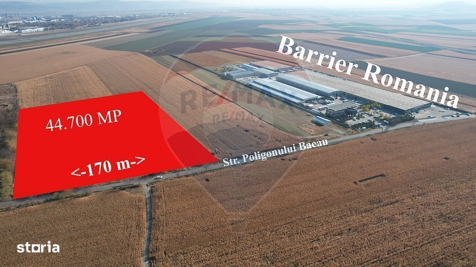 Teren industrial de vanzare 44700 mp Strada Poligonului - Bacau