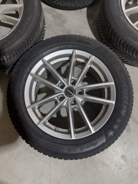Jante aliaj r17 5x112 Borbet + cauciucuri iarna