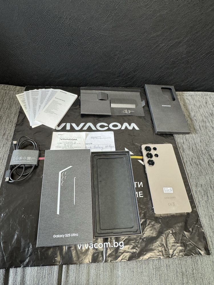 KATO НОВ 256GB Samsung Galaxy S25 Ultra Гаранция Vivacom 2027 Tit Gray