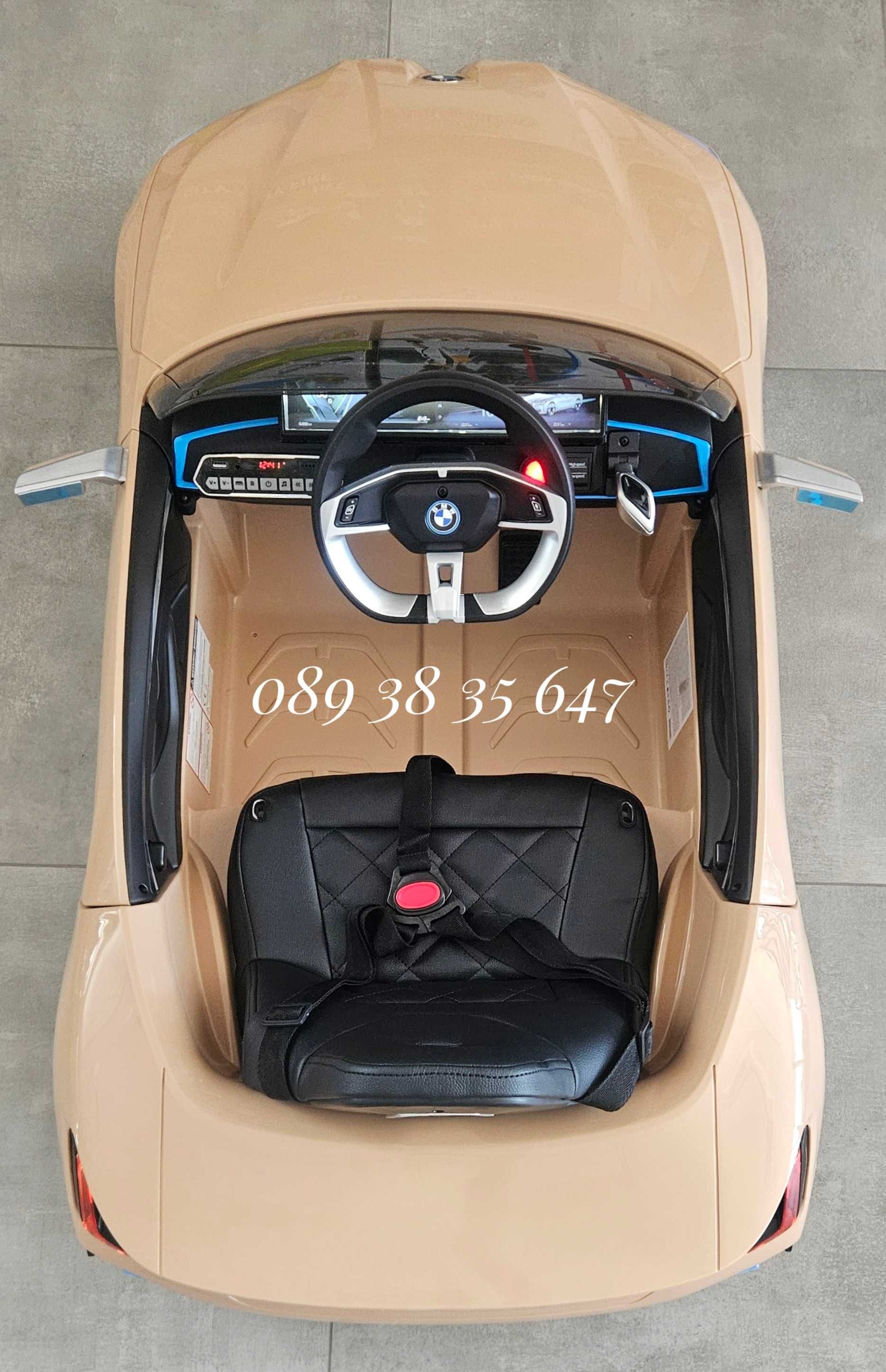 ТОП ЦЕНА!НОВО!Акумулаторна кола BMW i4 с 12V,кожена седалка,EVA ГУМИ