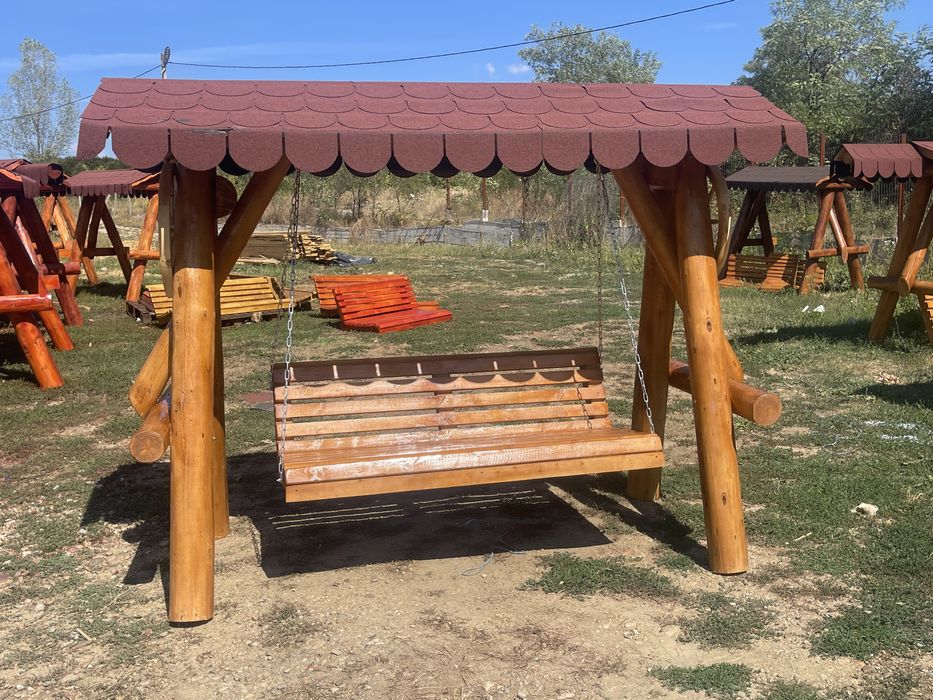 Balansoar din lemn masiv / leagan rustic