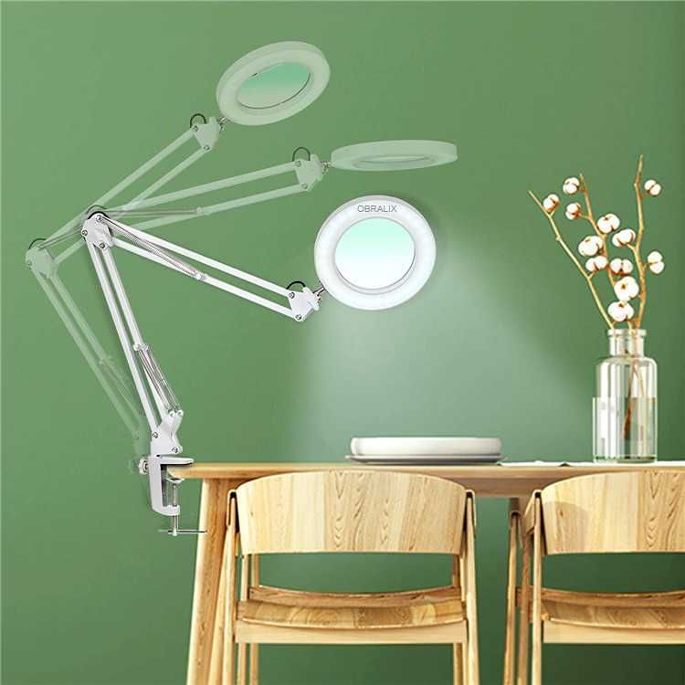 Lampa cu lupa, Manichiura si Cosmetica, Marire 10x, 2 Moduri de Fixare