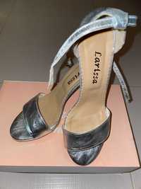 Sandale argintii piele naturala, marimea 38