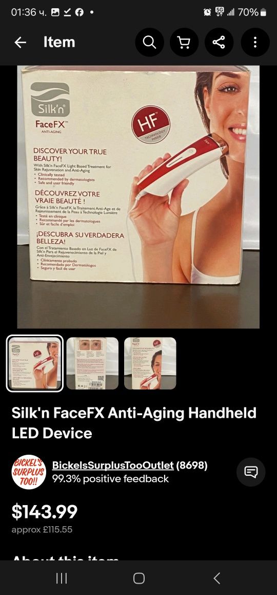 Silk'n FaceFX Skin Face FX Renewal против стареене LED ръчно устройств