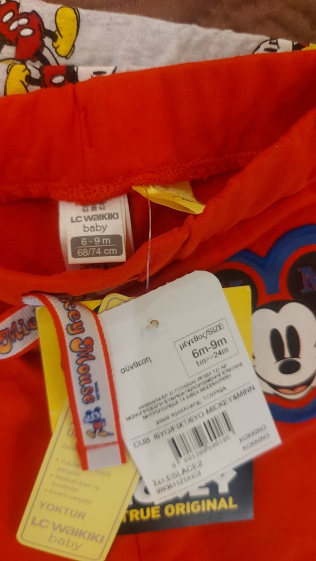 Бебешки  нови 2бр. памучни долнища Lc waikiki Disney 6-9м