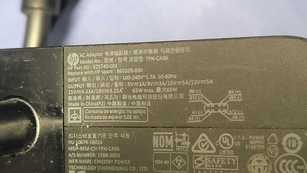 HP 65W  Incarcator USB C 5v-3A,9V-3A-12V-5A,15V-4.33A,20V-3.25A