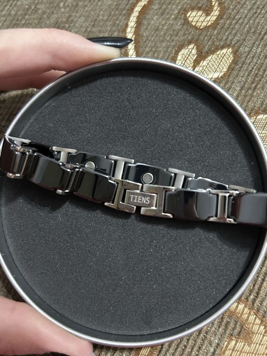 Титановый магнитный черный браслет Тяньши