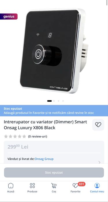 Intrerupatoare smart wifi cu nul, cu si fara variator, Tuya
