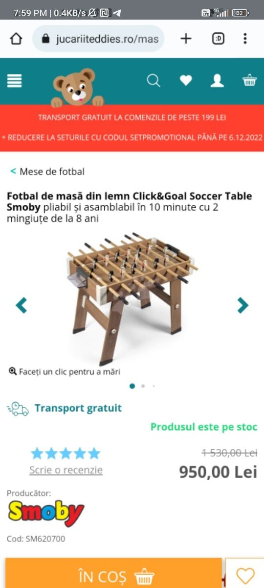 Fotbal de masa Smoby