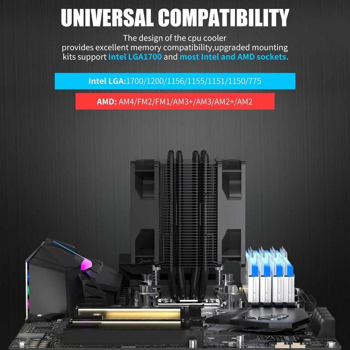 Cooler Procesor Aer UpHere A94K LGA 1700 Intel 1200-115X/AMD Ryzen AM4