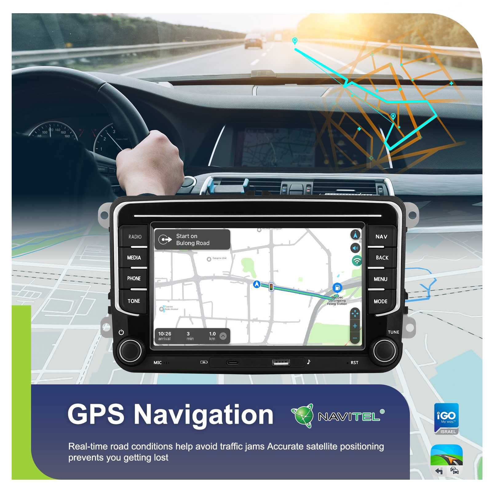 Navigatie 4GB VW Golf Passat Tiguan Touran Skoda Octavia Seat CARPLAY