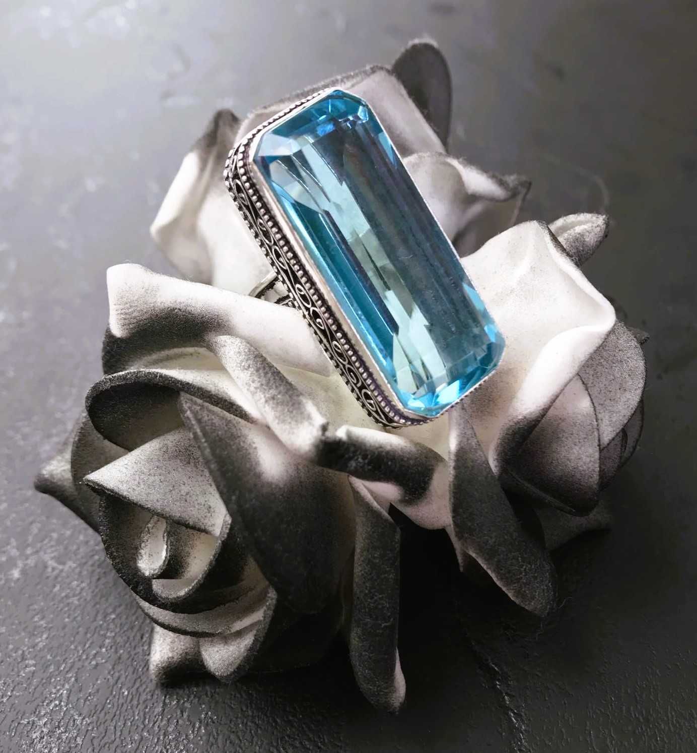 Inel Argint cu Piatra Semipretioasa Topaz Blue F