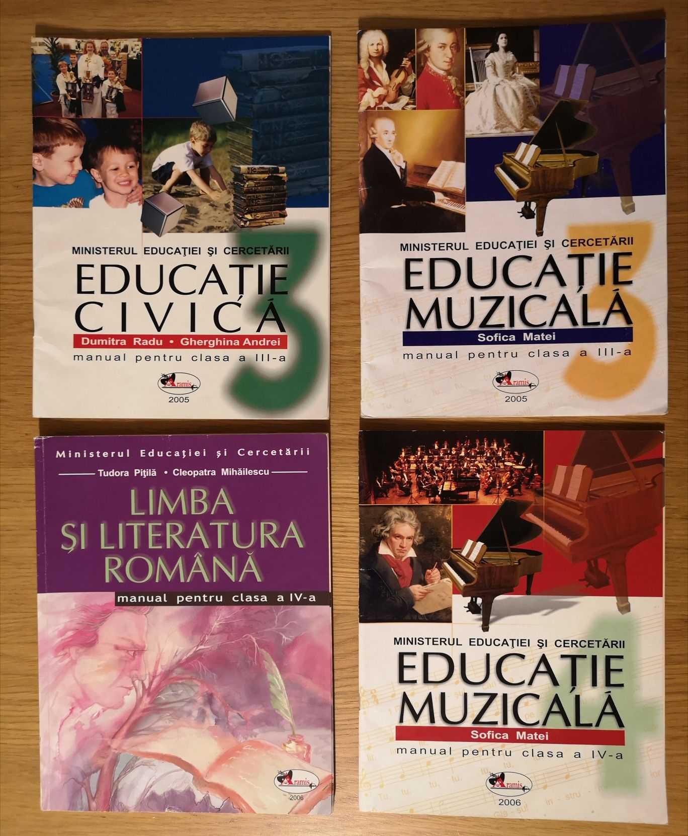 Manuale Limba romana, fișe, ed. civica, ed. muzicala cls 3, 4 Aramis