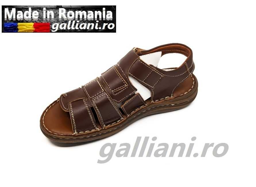 Sandale maro barbati-fabricat in Romania din piele naturala