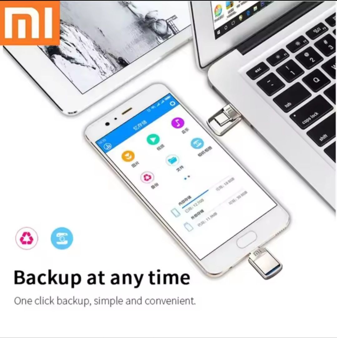 Флашка XIAOMI 2TB 2в1 с два накрайника