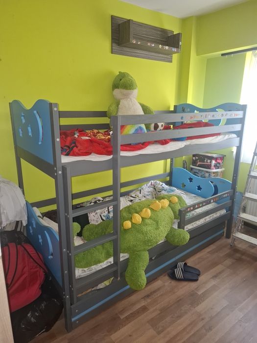 Pat etajat copii, 2 paturi etajate  pentru copii 90*200