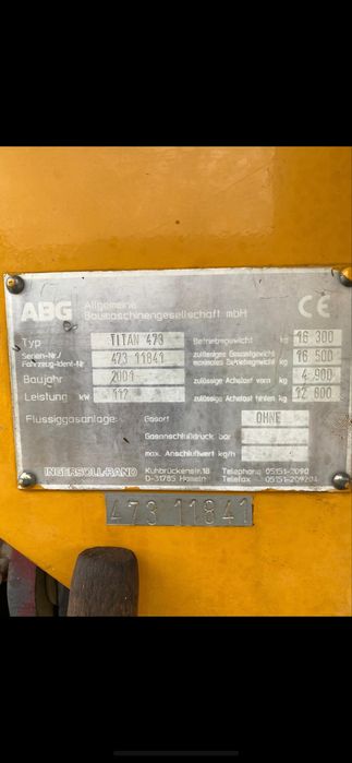 Finisor asfalt titan abg -473 volvo