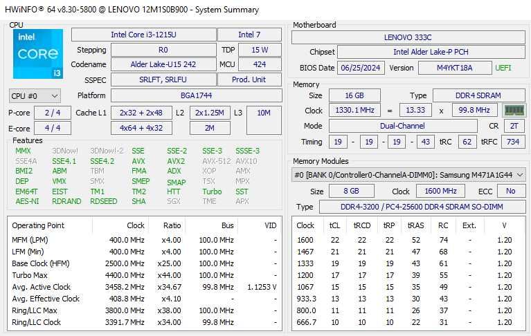 Mini PC Calculator Lenovo Neo 50qGen4,i3 1215u,UHD,16Gb DDR4,256Gb SSD