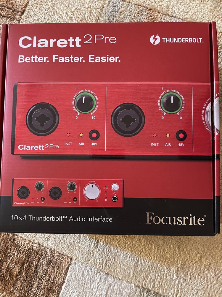 Продам звуковую карту Focusrite Clarett 2Pre Thunderbolt