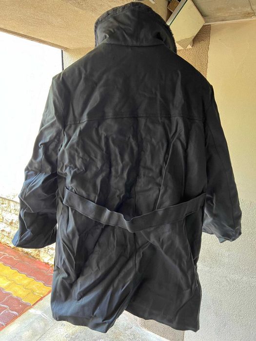 Ватирана шуба с третирана агнешка кожа