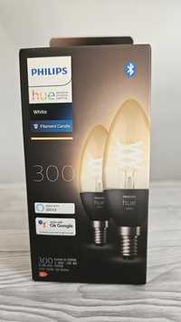 Pachet 2 becuri LED inteligente vintage Philips Hue Filament Candle