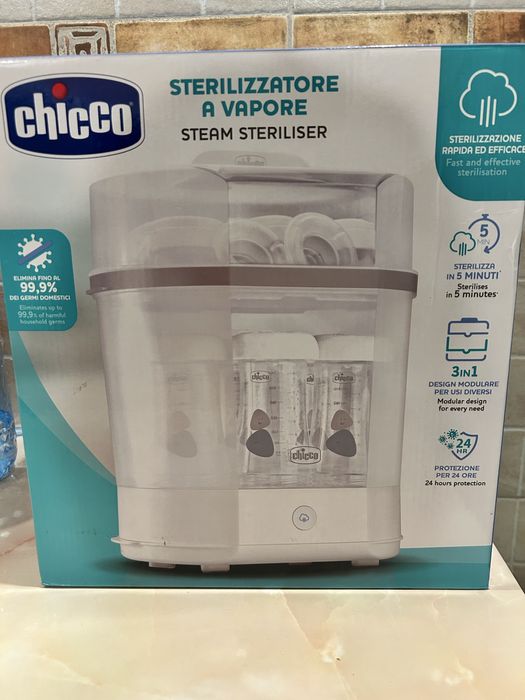 Sterilizator electric cu aburi 3 in 1 Steril Natural, 0 luni+, Chicco