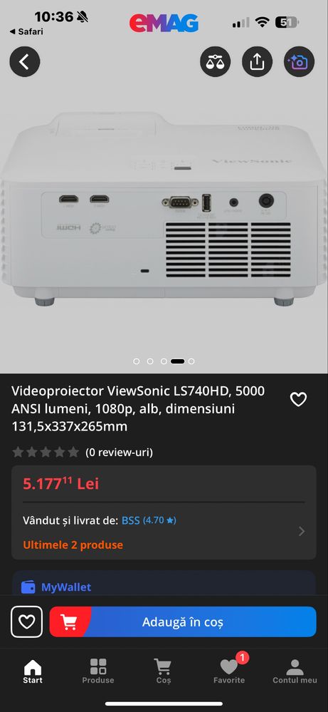 Videoproiector laser viewsonic ls740hd nou sigilat cu garantie