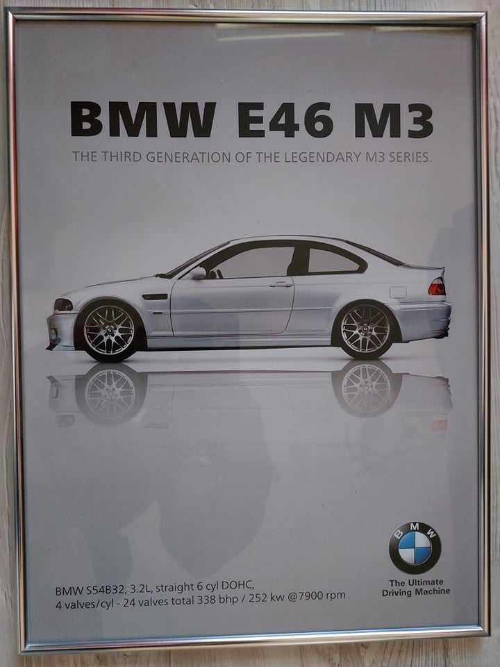 BMW E46 M3 постер за стена 30х40 см в рамка