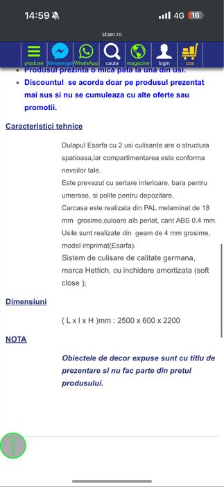 Mobila dormitor Staer