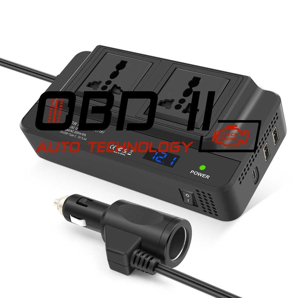 Авто Инвертор 220V - 200W / USB 2.4 / Type-C