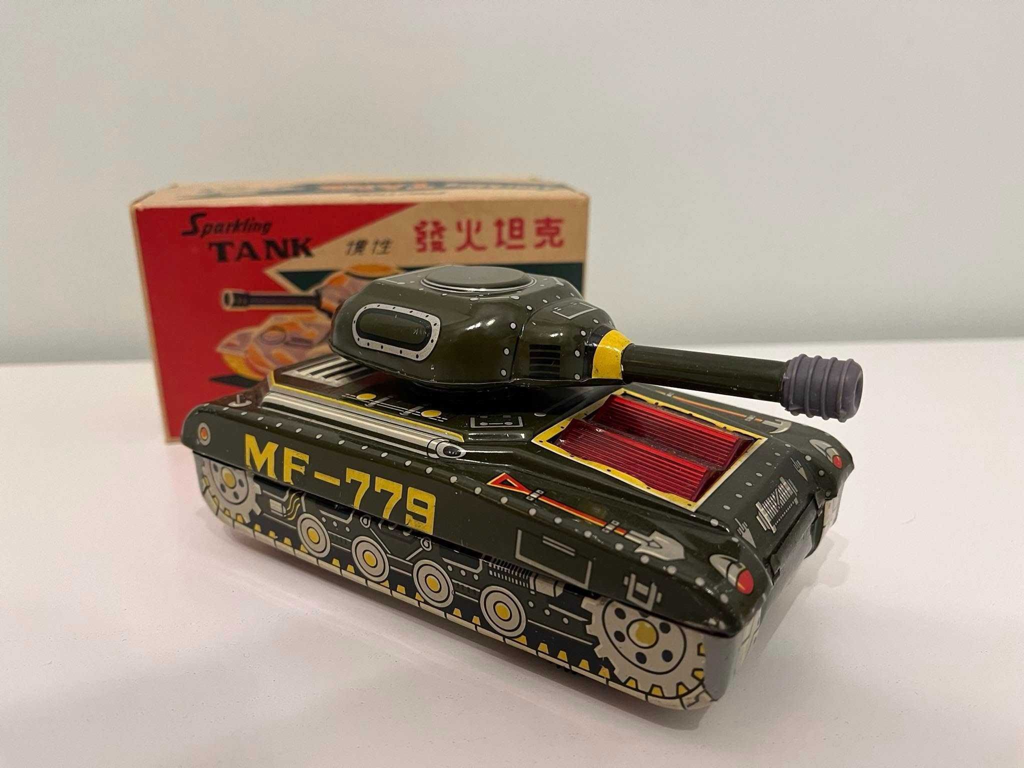 Jucărie veche tanc MF779, China, fricțiune, cutie originală