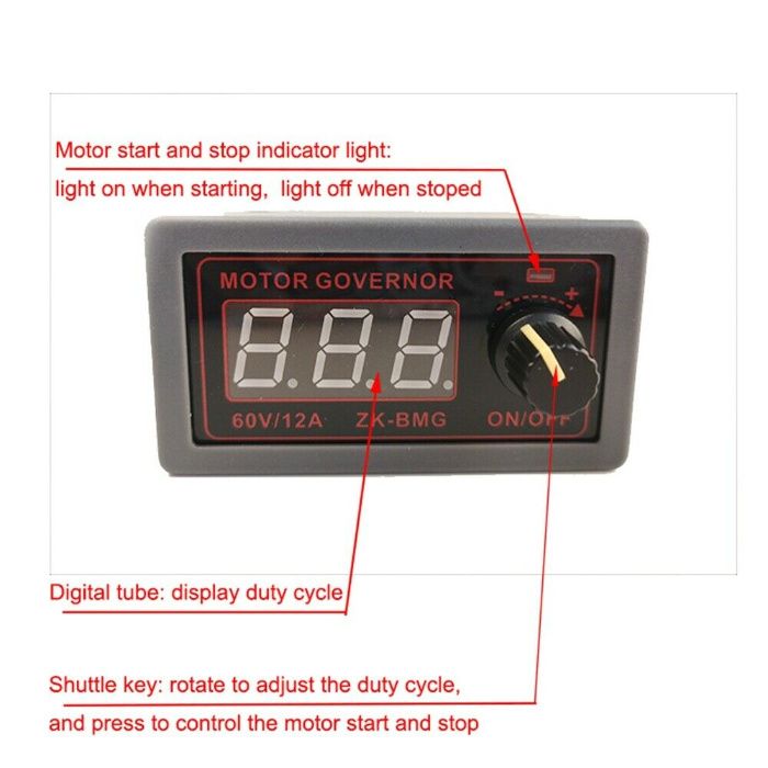 Variator regulator de turatie PWM DC 9-60V 12A putere 500W. Nou!