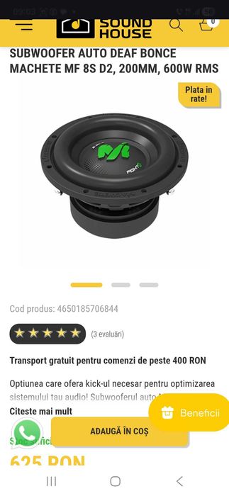 Subwoofer deaf bonce machete fight 8s d2