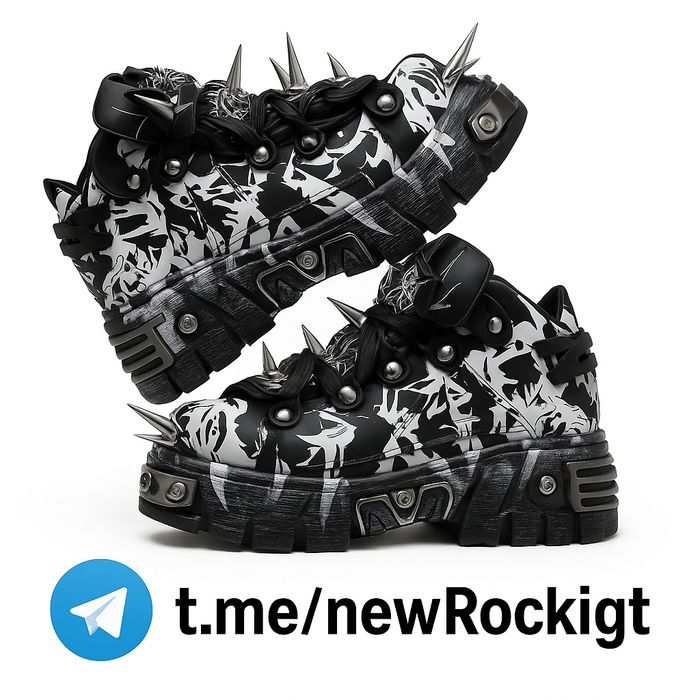 Эксклюзивные ботинки с металлическими шипами и принтом