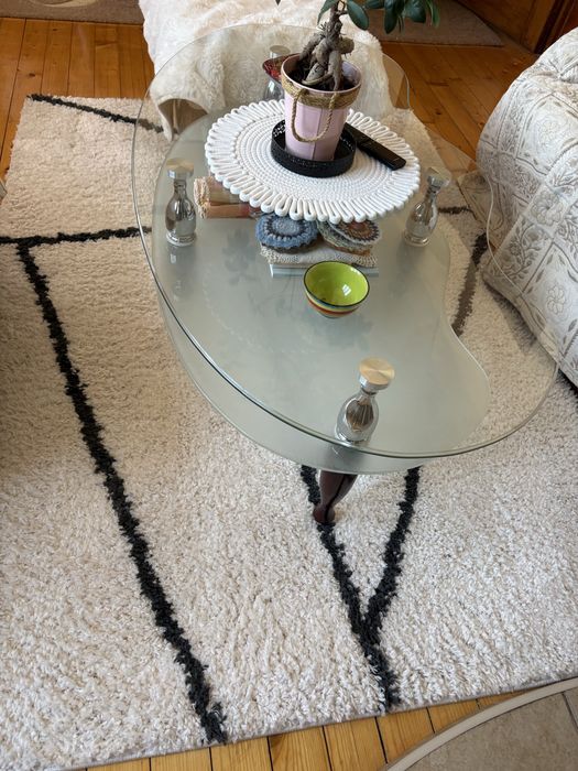 Холна маса две нива стъкло