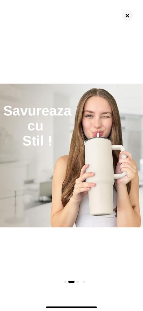 Cana termos cu capac si pai