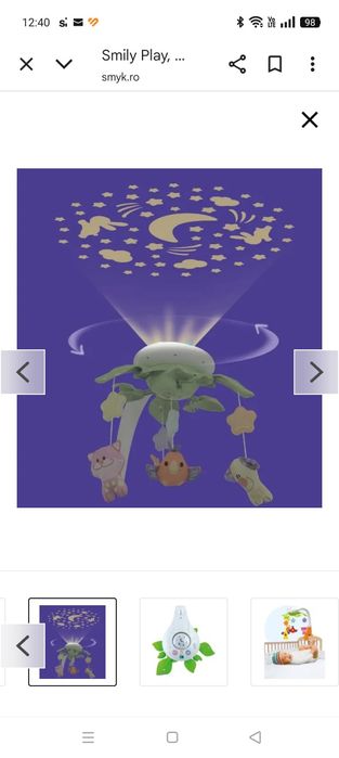 Pătuț co-sleeper + carusel muzical