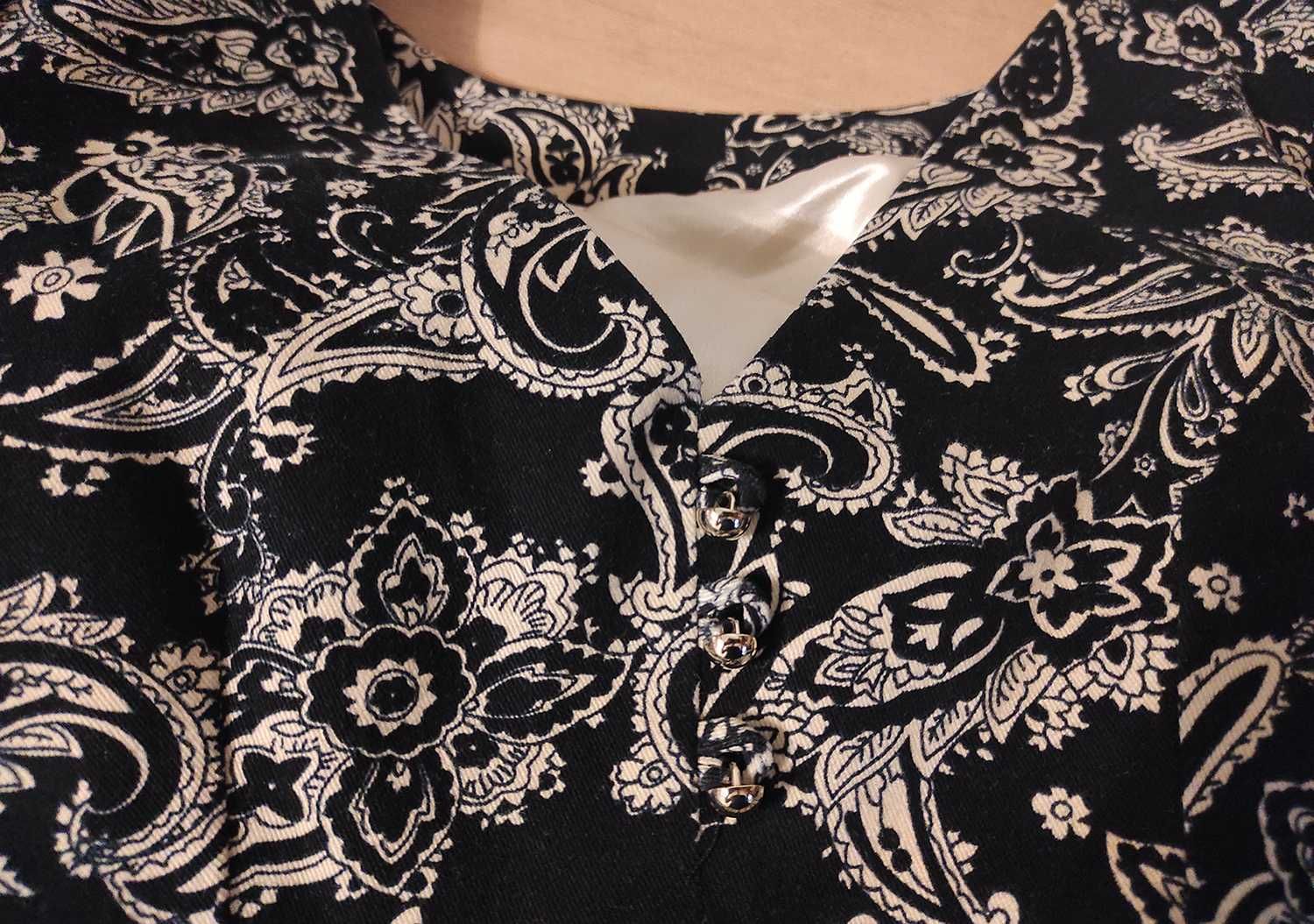 Вечернее платье (черно-синие с молочным орнаментом Пейсли)