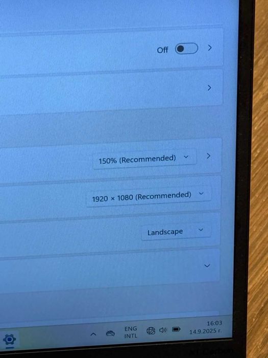 Lenovo x1 carbon i5 8 gen/16RAM/256SSD/UHD Graphics 620/Full HD IPS