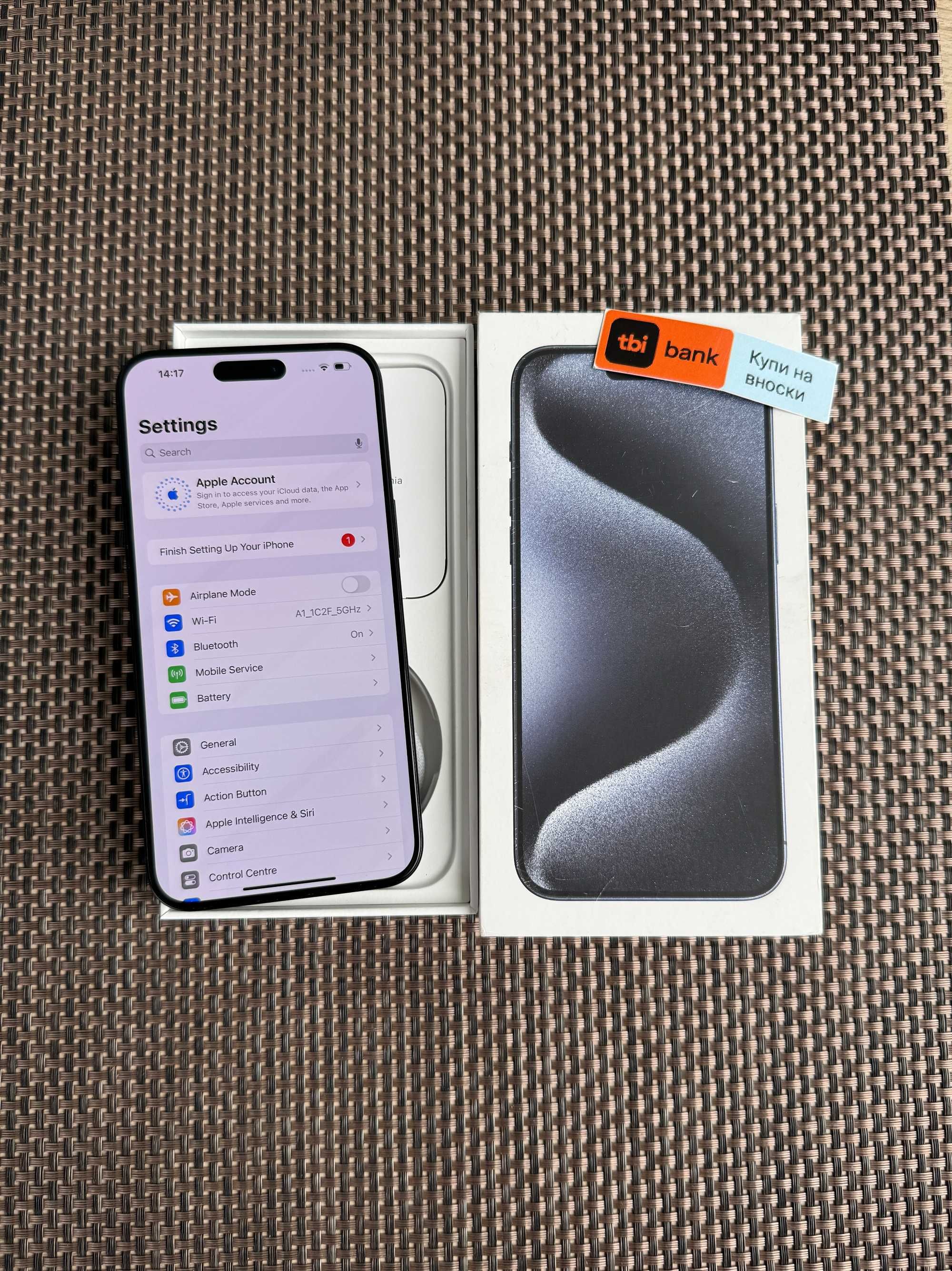 КАТО НОВ! iPhone 15 Pro MAX Лизинг от 58лв/м Blue Titanium 256 син