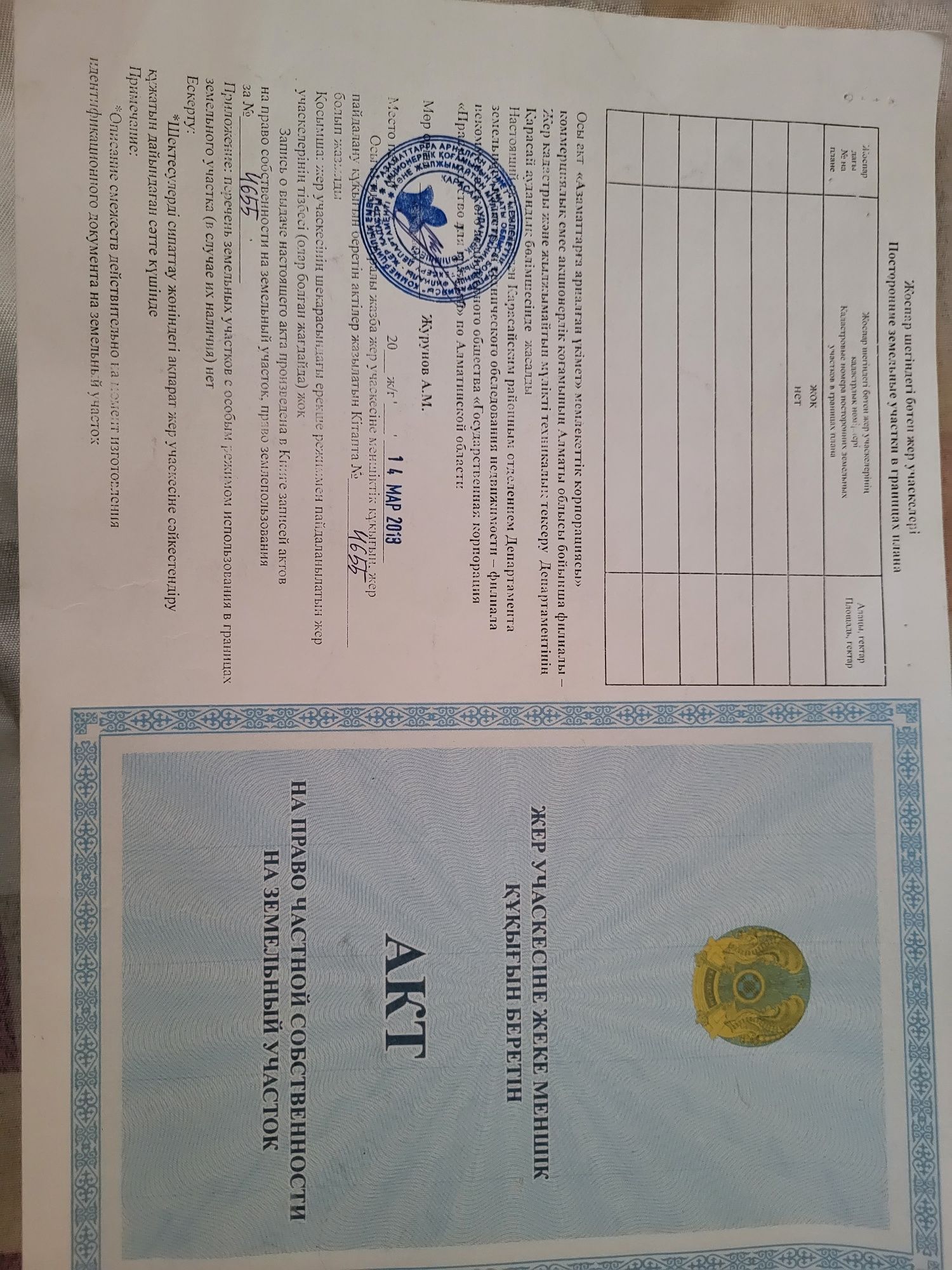 Продам земелный участок Кемертоған